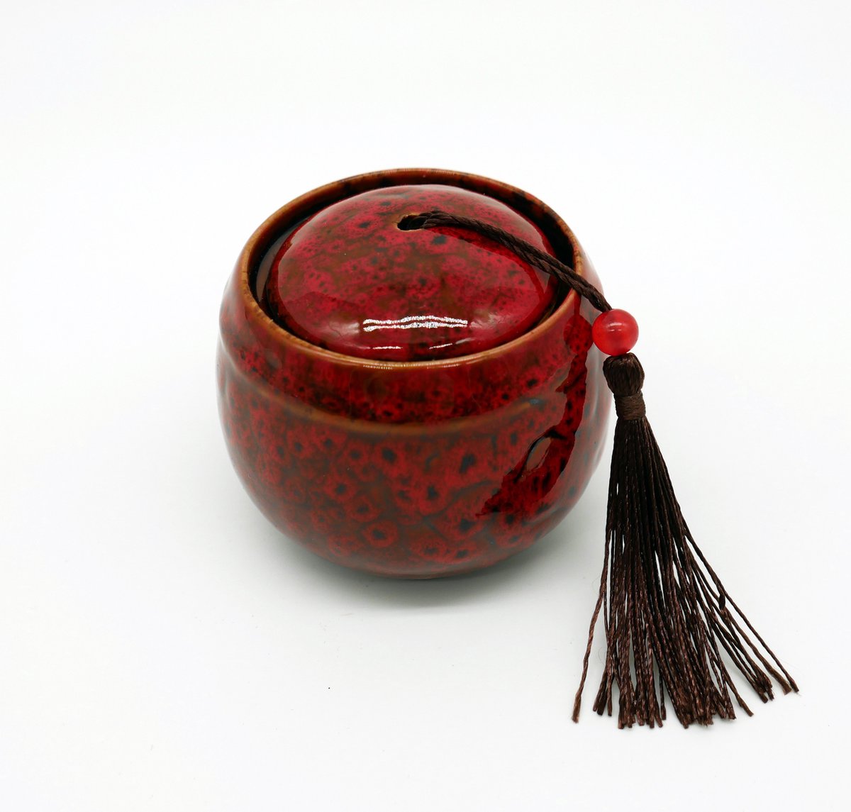 Luxury Funeral Urn 130ML - Ceramic - Mini Cremation Urn - Red