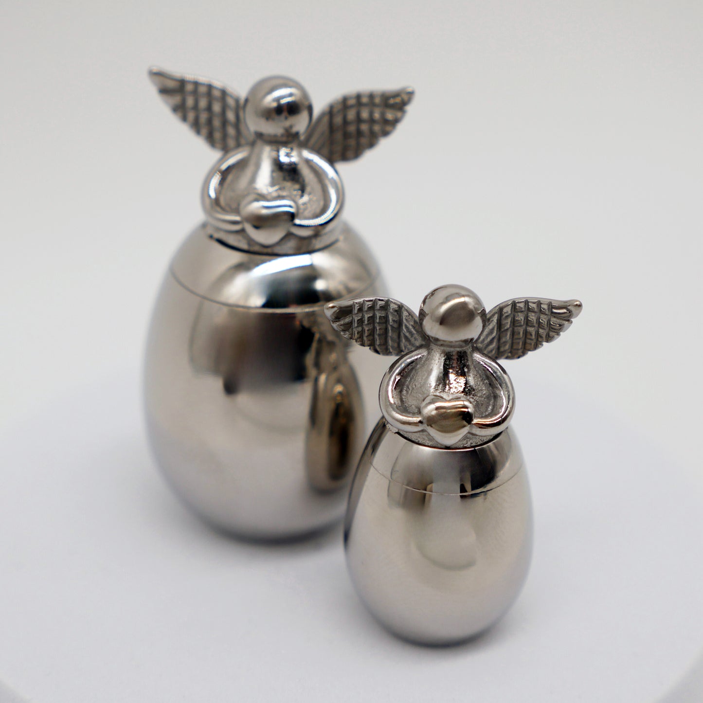 Mini urn - Silver - Angel - Urn for ashes - Medium (Urn)