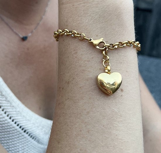 Bracelet with ash pendant - Urn - Gold - Heart - Mini urn - Engravable