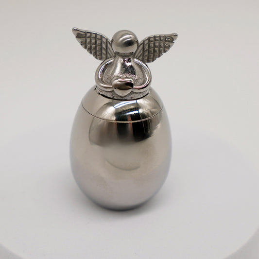 Mini urn - Silver - Angel - Urn for ashes - Medium (Urn)