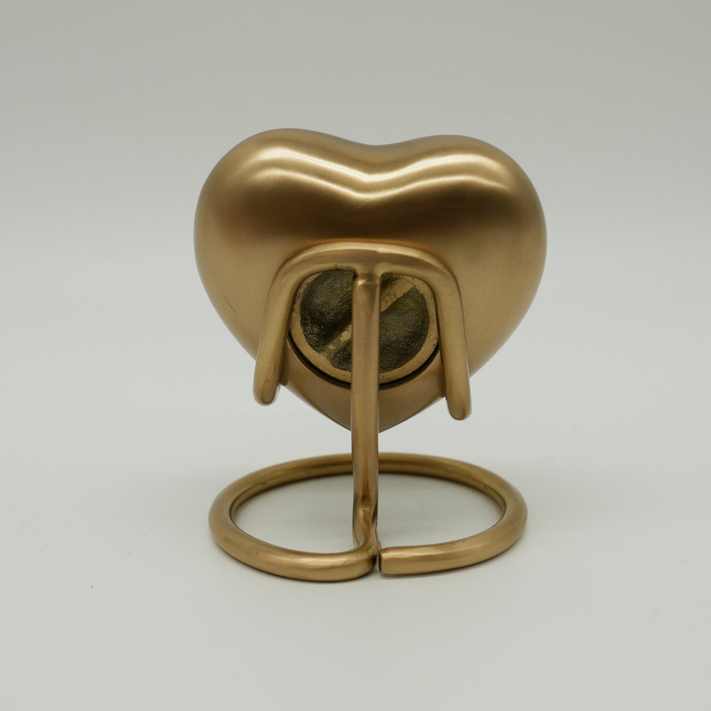 Mini urn - Gold - Heart - Stainless steel - Including stand and storage box -