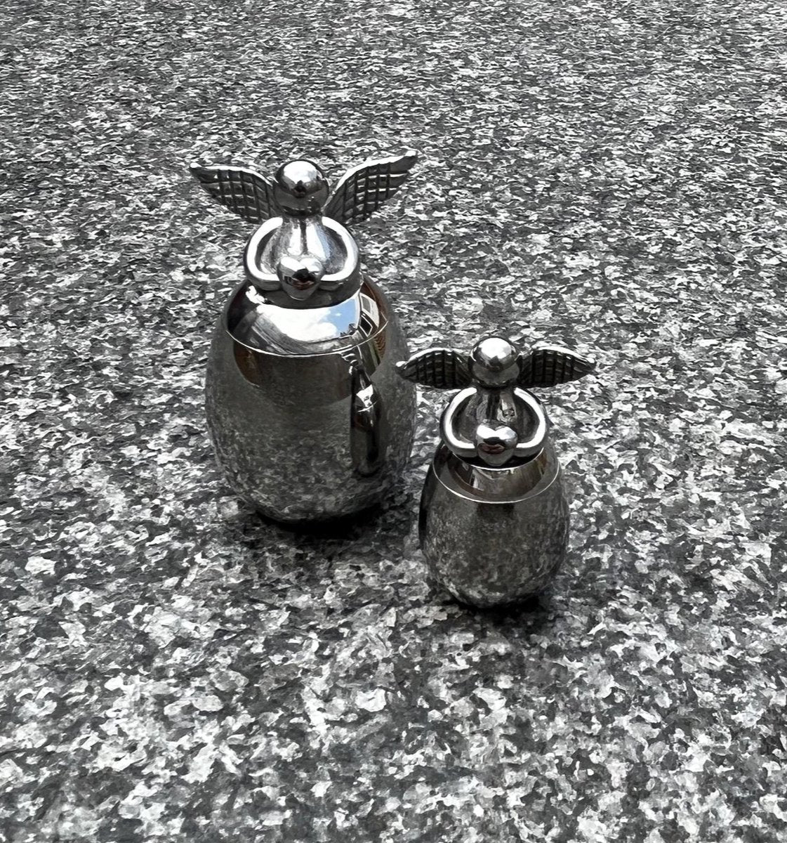 Mini urn - Silver - Angel - Urn for ashes - Medium (Urn)