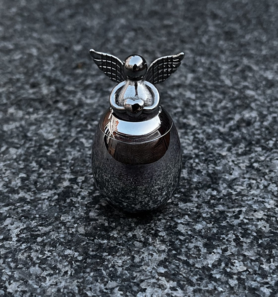 Mini urn - Silver - Angel - Urn for ashes - Medium (Urn)